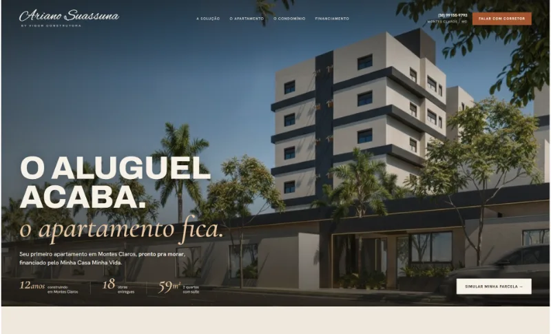 Site do condomínio Ariano Suassuna, da Vigor Construtora